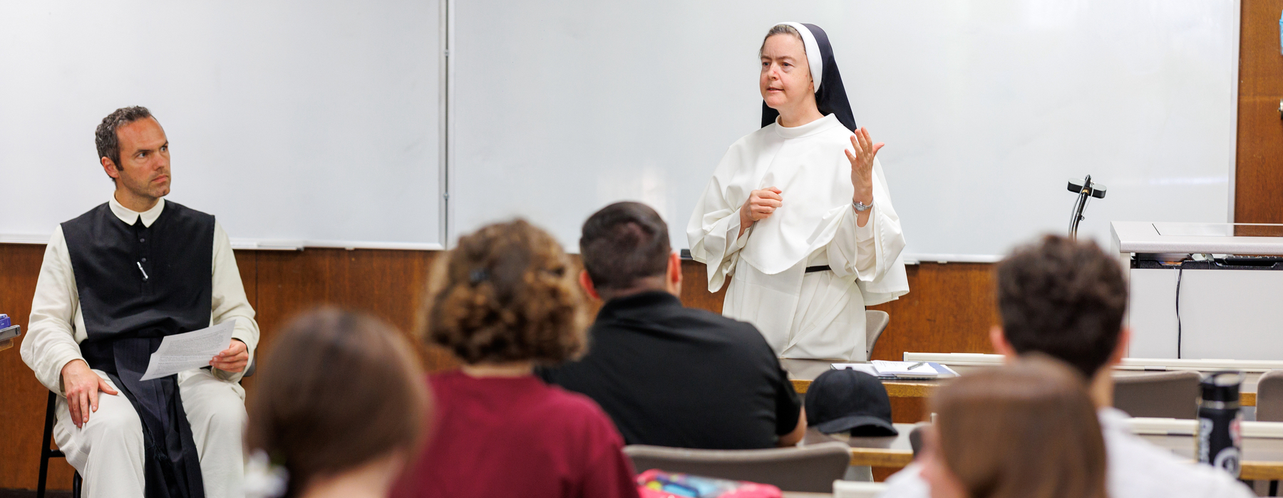 Nun teaching class