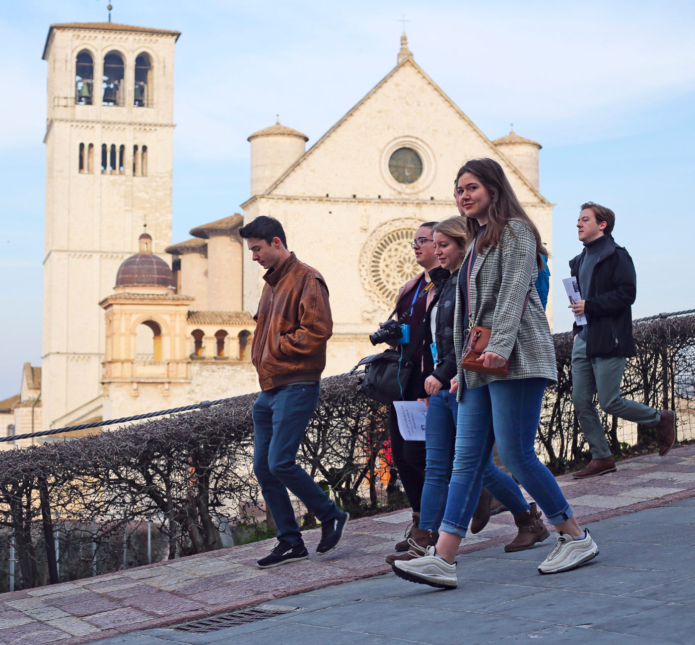 Students walking in Spain